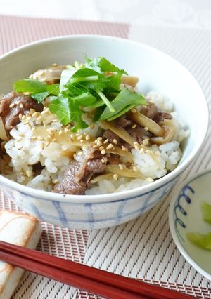 極ウマ!牛肉とゴボウの混ぜご飯♪-レシピのメイン写真