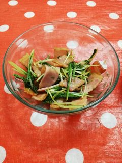 水菜とベーコンのバター醤油炒め-レシピのメイン写真