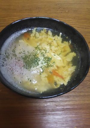 野菜コンソメスープトマトと玉子とじ-レシピのメイン写真