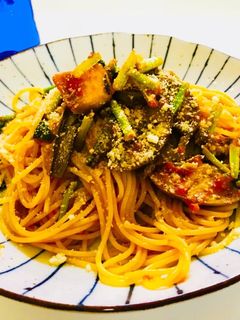 夏野菜のトマトソースパスタ♩-レシピのメイン写真