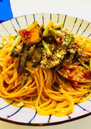 夏野菜のトマトソースパスタ♩-レシピのメイン写真