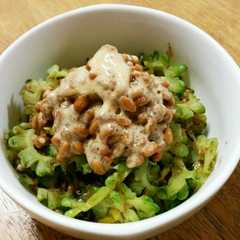 รูปของ ◎●ゴーヤのおかか炒め納豆のせ●◎