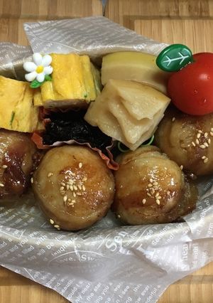 肉巻きおにぎり弁当♪-レシピのメイン写真