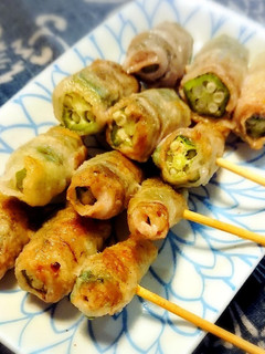 オクラの豚しそ巻き串-レシピのメイン写真