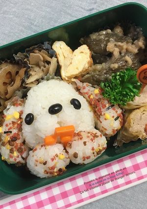 ふりかけ垂れ耳わんこ弁当-レシピのメイン写真