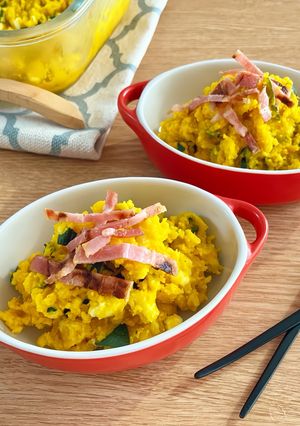 レンジで簡単!かぼちゃのデリ風チーズ和え-レシピのメイン写真