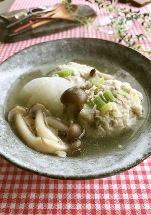 秋冬野菜ふわふわ鶏団子汁-レシピのメイン写真