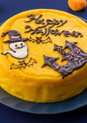 ハロウィンパンプキンチーズケーキ-レシピのメイン写真