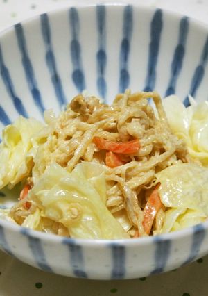切干大根の煮物のキャベツマヨサラダ♪-レシピのメイン写真