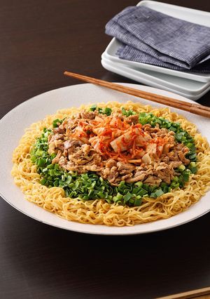 サッポロ一番 豚キムチ大皿あえめん-レシピのメイン写真