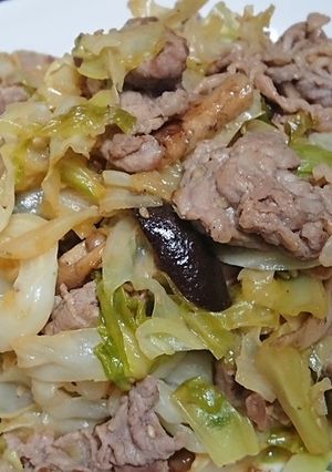 豚肉とキャベツと椎茸の胡麻醤油蒸し焼き-レシピのメイン写真