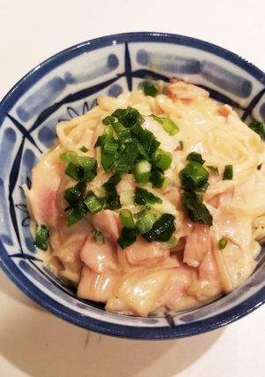 そうめん つゆボナーラ (半田麺)-レシピのメイン写真