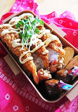 のっけ弁当（エビフライ）-レシピのメイン写真