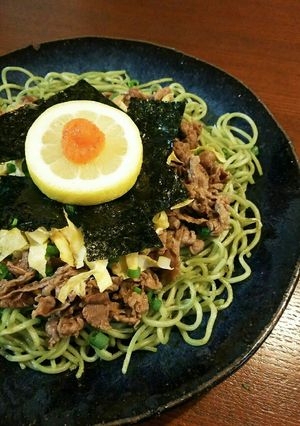 市販 瓦そば！と牛肉炒め！-レシピのメイン写真