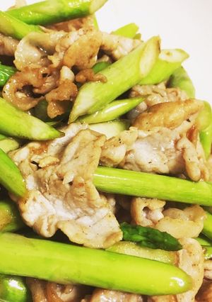 アスパラと豚肉のにんにく味美炒め-レシピのメイン写真
