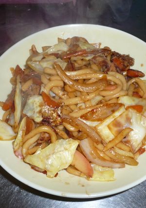 しょうゆ味の焼きうどん-レシピのメイン写真