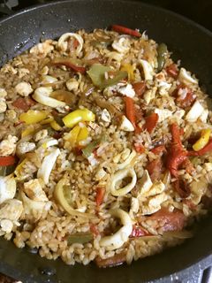 イカと鶏肉のパエリア-レシピのメイン写真