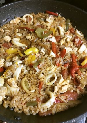 イカと鶏肉のパエリア-レシピのメイン写真