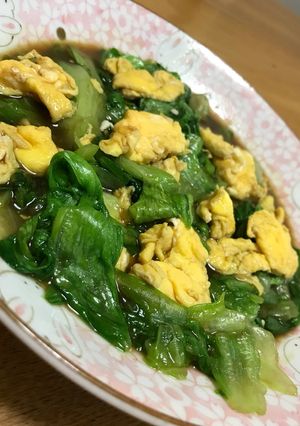 レタスの外葉で一品☆レタスと卵の炒め物-レシピのメイン写真