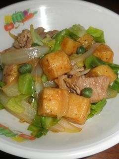 高野豆腐と野菜の炒め物★宇都宮学校給食-レシピのメイン写真