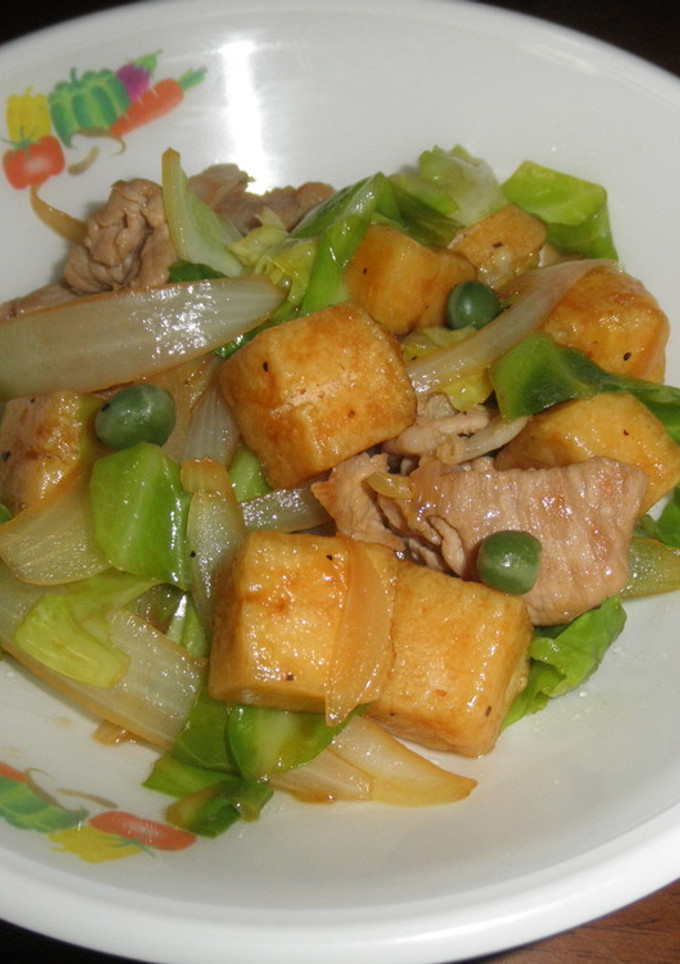 高野豆腐と野菜の炒め物★宇都宮学校給食-レシピのメイン写真