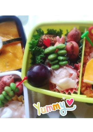 キャラ弁　ミニオン＆ドライブオムライス-レシピのメイン写真