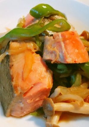 【腸活】鮭とピーマンの味噌炒め-レシピのメイン写真
