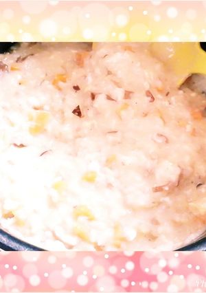 人参椎茸入り卵の中華粥♪優しい味♪-レシピのメイン写真