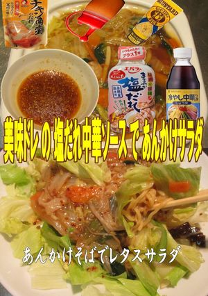 美味ドレのあんかけ焼きそばサラダとタレ！-レシピのメイン写真