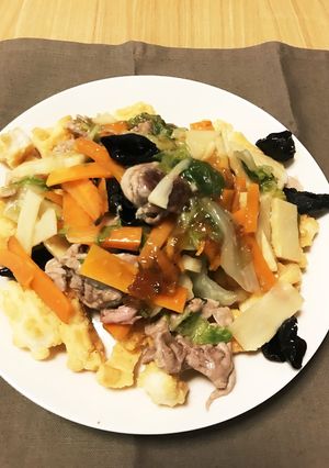 電子レンジであんかけおかき-レシピのメイン写真