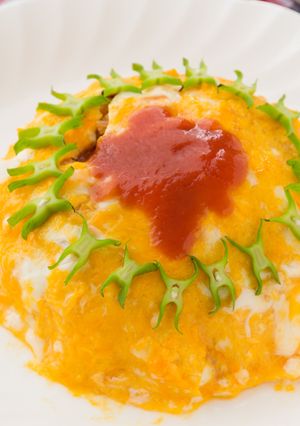 四角豆が手をつないでオムライス-レシピのメイン写真