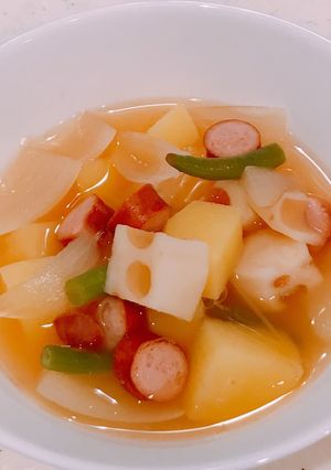 レンジで下処理、ジャガイモと蓮根のポトフ-レシピのメイン写真