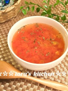 完熟トマトde作る☘️トマト味噌スープ-レシピのメイン写真