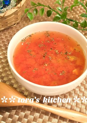 完熟トマトde作る☘️トマト味噌スープ-レシピのメイン写真