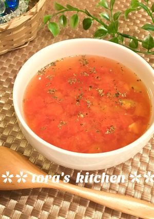 完熟トマトde作る☘️トマト味噌スープ-レシピのメイン写真
