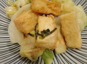 厚揚げとキャベツのたらこパスタソース炒め-レシピのメイン写真