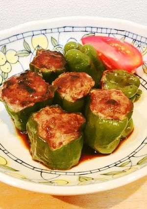 種付きピーマンの肉詰め-レシピのメイン写真