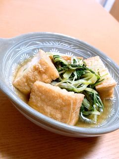 水菜と厚揚げのさっと煮-レシピのメイン写真