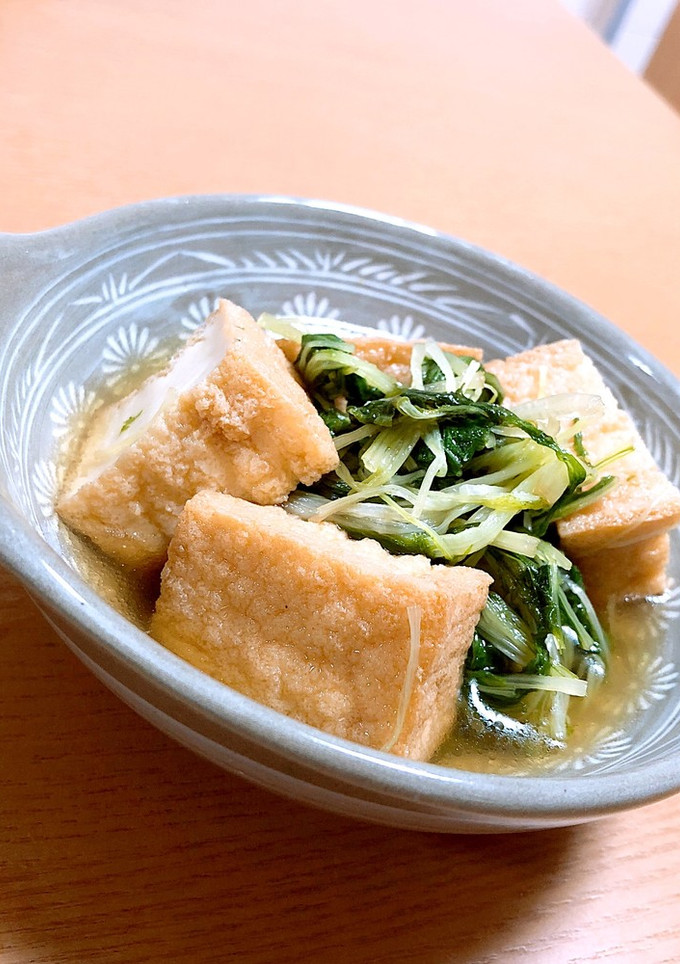 水菜と厚揚げのさっと煮-レシピのメイン写真