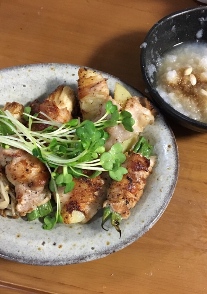 アスパラとえのきの肉巻き おろしソース-レシピのメイン写真