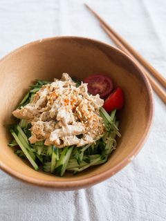 鶏むね肉とキュウリの棒棒鶏風サラダ-レシピのメイン写真