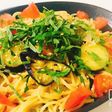 茄子とトマトの和風ペペロンチーノパスタ