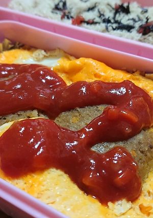 お弁当に☆冷凍ハンバーグ＆卵のレンジ調理-レシピのメイン写真