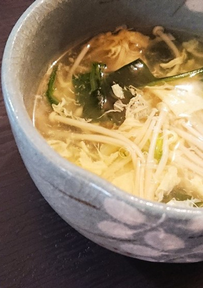 ほうれん草とえのきのふんわり卵スープ-レシピのメイン写真
