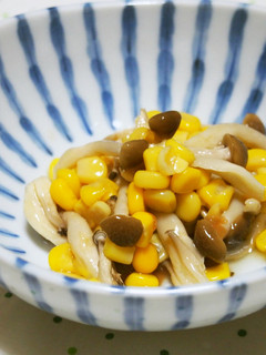 しめじとコーンのさっぱり梅酢和え♪-レシピのメイン写真