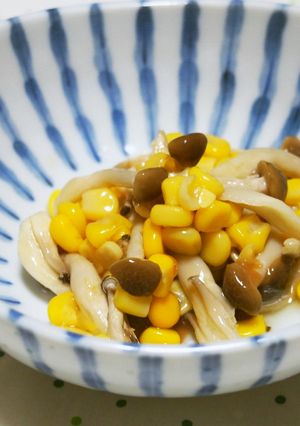 しめじとコーンのさっぱり梅酢和え♪-レシピのメイン写真