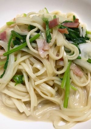 簡単味付け♡うどんでつゆボナーラ♡-レシピのメイン写真