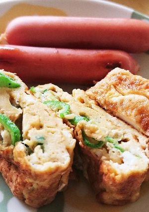 朝ごはんに!おくらとしらすの玉子焼-レシピのメイン写真