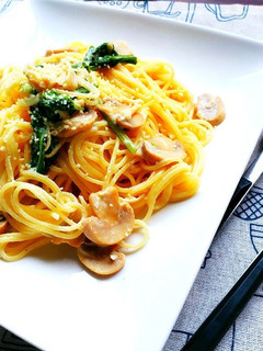 菜園レシピ!味付け要らずささみ小松菜スパ-レシピのメイン写真