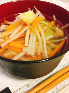 ごぼうと白ねぎの和風スープ(沢煮椀)-レシピのメイン写真